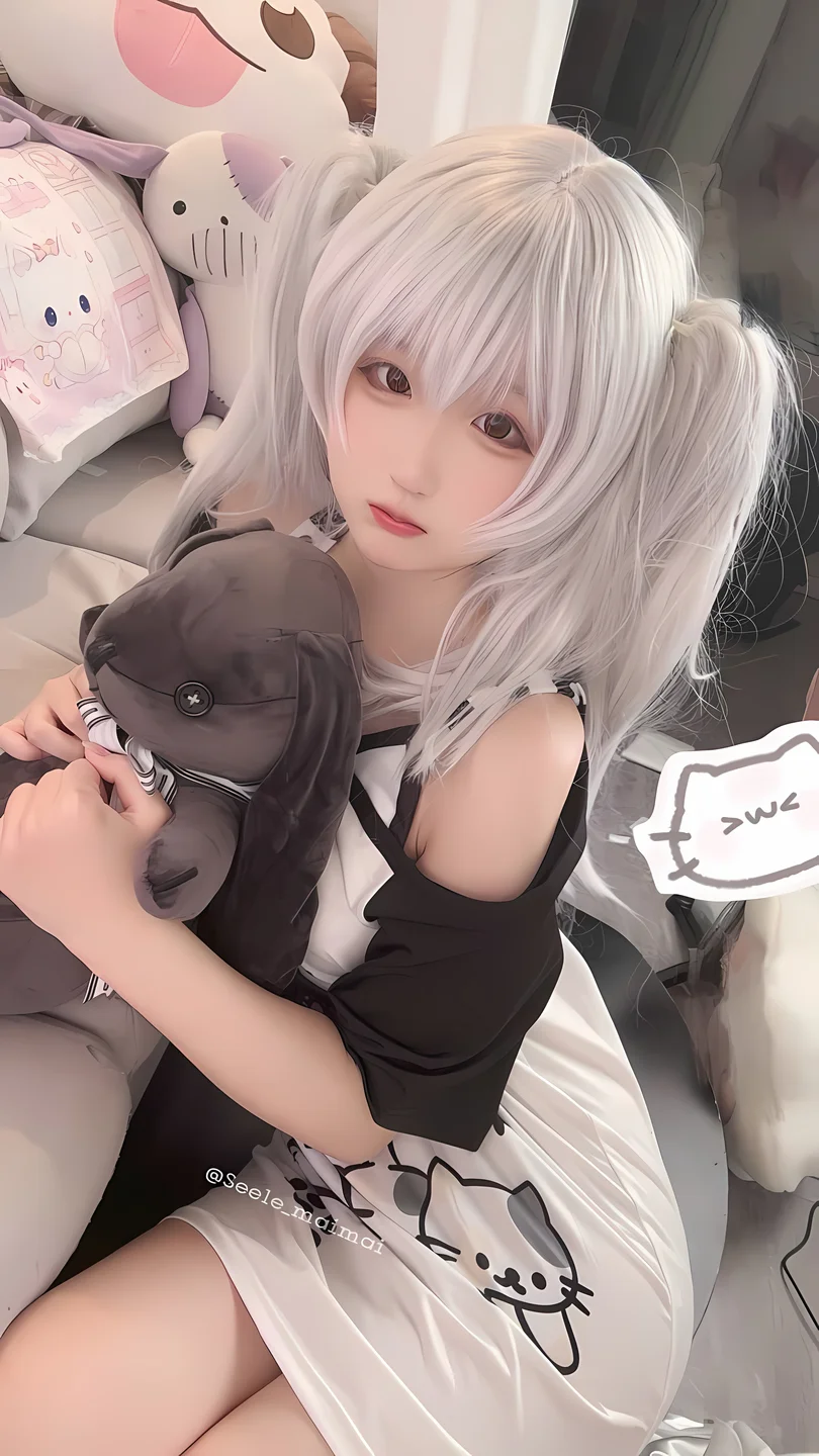 seele麦麦 - No.021 白色双马尾 [16P-82MB] tg@simisebaisi 【丝足阁】001.webp